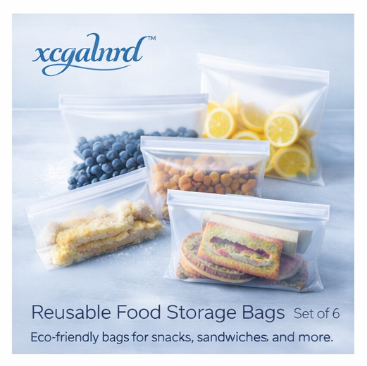 xcqalnrd™ Reusable Food Storage Bags (Set of 6) Reusable food storage bags, eco-friendly kitchenware, sustainable food storage